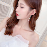 2025 S925 silver needle sweet super fairy temperament earrings trendy fresh fairy style niche design sense vine rose earrings