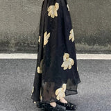 2025 Printed skirt women's autumn popular new fashion temperament versatile hips high waist thin slim a-word skirt