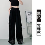 greatnfb NEWn Workwear Casual Pants Women's Summer  New High Waist Loose Wide Leg Pants Straight-Leg Pants Sports Trousers