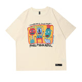 2025 Man Kun T704-2022SS-2025n Street High Street Trend Brand Design Theme: Painting Cartoon Short Sleeve T-Shirt