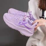 Spring New Fly-Knit Sneakers Women's Couple's Versatile Platform Casual Breathable Running Shoes White Shoes F8829