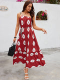 2024 Spring/Summer New Floral Print Oblique Shoulder Strap Dress Dlq0207119