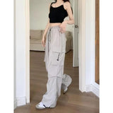 greatnfb NEWn Workwear Casual Pants Women's Summer  New High Waist Loose Wide Leg Pants Straight-Leg Pants Sports Trousers