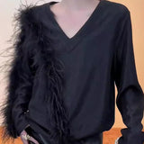 2025 popular autumn and winter new fashion temperament retro Japanese lazy style high-end design knitted sweater