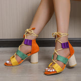 Cross-Border Foreign Trade plus Size Women's Sandals  Summer New European and American Open Toe Woven Strap Bag Heel Fashion High Heels