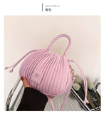 GREATNFB Advanced Texture Small Bag Women's New Niche Messenger Bag Popular Women's Portable Pleated Bucket Bag  Spring