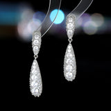 2025 S925 silver needle niche design high-end earrings zircon inlaid water drop-shaped earrings Korean Internet celebrity temperament earrings