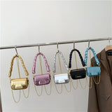 GREATNFB 2025 New new laser small square bag fashionable woven handbag premium chain lipstick messenger bag bag