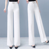 greatnfb Narrow Version Wide-Leg Suit Pants Women's Summer  New Casual High Waist Loose Straight Ice Silk Draped Pants Thin