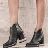 GREATNFB Cross-Border Foreign Trade plus Size  European and American Embroidery Fashion Boots Women's Rivet Welt Acrylic Crystal High Heel Boots