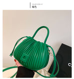 GREATNFB Advanced Texture Small Bag Women's New Niche Messenger Bag Popular Women's Portable Pleated Bucket Bag  Spring