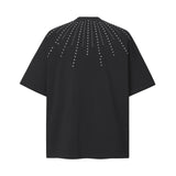2025 8544 2025n Street 2025 Summer Hot Diamond Design Men's Loose Embroidery High-end Men's and Women's Short Sleeve T-Shirt