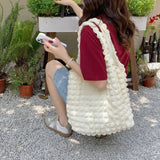 GREATNFB New Cloud Bubble Fold Feeling Tong Qin Shoulder Vest Bag Simple Handbag Large Capacity Crossbody Bag