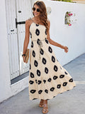 2024 Spring/Summer New Floral Print Oblique Shoulder Strap Dress Dlq0207119