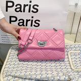 GREATNFB 2025 new women's fashion popular versatile classic diamond square bag simple commuter chain single shoulder messenger bag bag