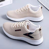 Cross-Border New Arrival Women's Casual Sneaker Soft Bottom Light Running Shoes Breathable Comfortable Mom Shoes Factory Wholesale