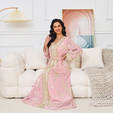 MT032  New Popular trade Middle East Muslim women's dress, new powder bronzing fashion party robe