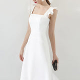 2025 Small evening dress women's suspender dress  engagement high-end light luxury birthday mitzvah bridesmaid dress white