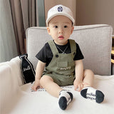 GREATNFB Boys' Summer Harness Shorts Suit  New Korean Style Fashion Children Trendy Internet Celebrity Suspenders Shorts