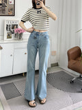 greatnfb The Upper Body Style Is Really Good! 10 Points Length Stretch Slimming Bootcut Pants  Summer Flared Jeans for Women