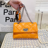 GREATNFB 2025 new women's fashion popular versatile classic diamond square bag simple commuter chain single shoulder messenger bag bag