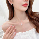 2025 New Natal Year of the Rabbit Necklace Light Luxury Premium Clavicle Chain Freshwater Pearl Rabbit Stud Earrings Jewelry Set