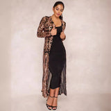 GREATNFB New Sequins Dress Long Sequin Shawl  Sexy Sequin Embroidered See-through Cardigan Hair Generation