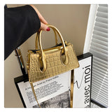 GREATNFB 2025 Popular fashion high-end stone pattern portable small square bag  new women's bag patent leather glossy versatile messenger bag
