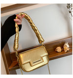 GREATNFB 2025 New new laser small square bag fashionable woven handbag premium chain lipstick messenger bag bag