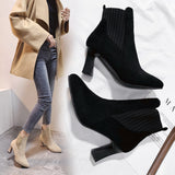 GREATNFB Autumn and Winter New Boots Korean Style Pointed Sleeve Short Boots Women's Foreign Trade Fashion Ankle Boots Women's Fashion Boots Women