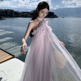 2025 pure desire wind seaside vacation neck dress fairy super fairy summer temperament high-end beach skirt