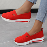 Cross-Border Foreign Trade Hot Selling plus Size Women's Fly-Knit Sneakers Slip-on Lazy Mom Shoes