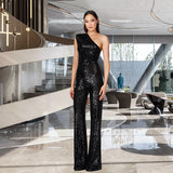 INS 2025 women's clothing popular Popular trade sleeveless onesie independent station summer shoulder sequined jumpsuit women's wholesale