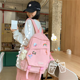 INS Good-looking Schoolbag Female Student Korean Style Antique Junior High School Student High School Student Large Capacity Campus Backpack Backpack