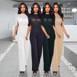 2025 onesie summer women's temperament sequined high-waisted jumpsuit  fashion wide-leg women's jumpsuit