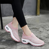 New Women's Shoes Flying Woven Air Cushion Shoes  Women's Summer Casual Shoes Foreign Trade Fashion Trendy Breathable Women's Shoes