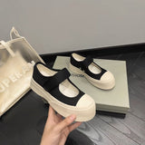 Style Mary Jane Women's Shoes New Zhao Lusi Mono Same Style Ugly and Cute Sandals Big Toe Platform Women's Canvas Shoes