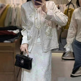 2025 new high-end beaded chic sequined top fragrant short jacket heavy industry Chinese top