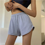 greatnfb Women Shorts Summer High Elastic Lace Up Drawstring Wide Leg Sweat Short Fitness Running Shorts Loose Casual Large Sports Pants