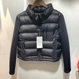 2023 High quality fashionable autumn and winter new women's four-color patchwork cotton jacket thin short cotton jacket