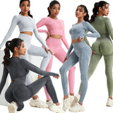 greatnfb  Wash Seamless Pant Sets Skinny Stretch Fitness T-Shirt Sets Running Outdoors Long Underwear