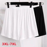 New 2022 Ladies Plus Size Leggings Shorts Women Large Size Slim Elastic Black White Modal Basic Shorts 3XL 4XL 5XL 6XL 7XL