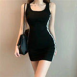 greatnfb  Summer Women Casual Sheath Dress Lady Spaghetti Strap Sleeveless Sexy Stretch Slim Dress Vestidos QT030