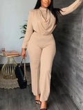 Sexy Off Waist Long Sleeve Shirt Trousers Office Lady Spring Summer Fashion Elegant Solid Pants Two Piece Set Women Outfit 2024