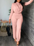 Sexy Off Waist Long Sleeve Shirt Trousers Office Lady Spring Summer Fashion Elegant Solid Pants Two Piece Set Women Outfit 2024