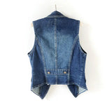 PTKPCC Casual Female Tops Women Denim Vest Jacket Spring Autumn Clothes Sleeveless Short Jeans Waistcoats Single-Breasted 5XL