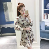 greatnfb Women's Floral Vintage Dress Elegant Midi Evening Dress 3/4 Sleeves White Dress Women  long dresses for women