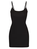 LW BASICS Plus Size Bodycon Cami Dress Sexy Spaghetti Strap Mini Dress Women Bodycon Club Party Dresses Female Black Sundress