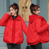 greatnfb Winter Women Fake Two Hooded Cotton Jacket Bread Clothing Warm Thicken Loose Down Cotton Jacket 2024 New Women Parkas Winter