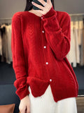 greatnfb Wool Cardigan Womens Clothing O-neck Sweater Mujer Long Sleeve Tops Knitwears Korean Fashion Style New In Outerwears Crochet